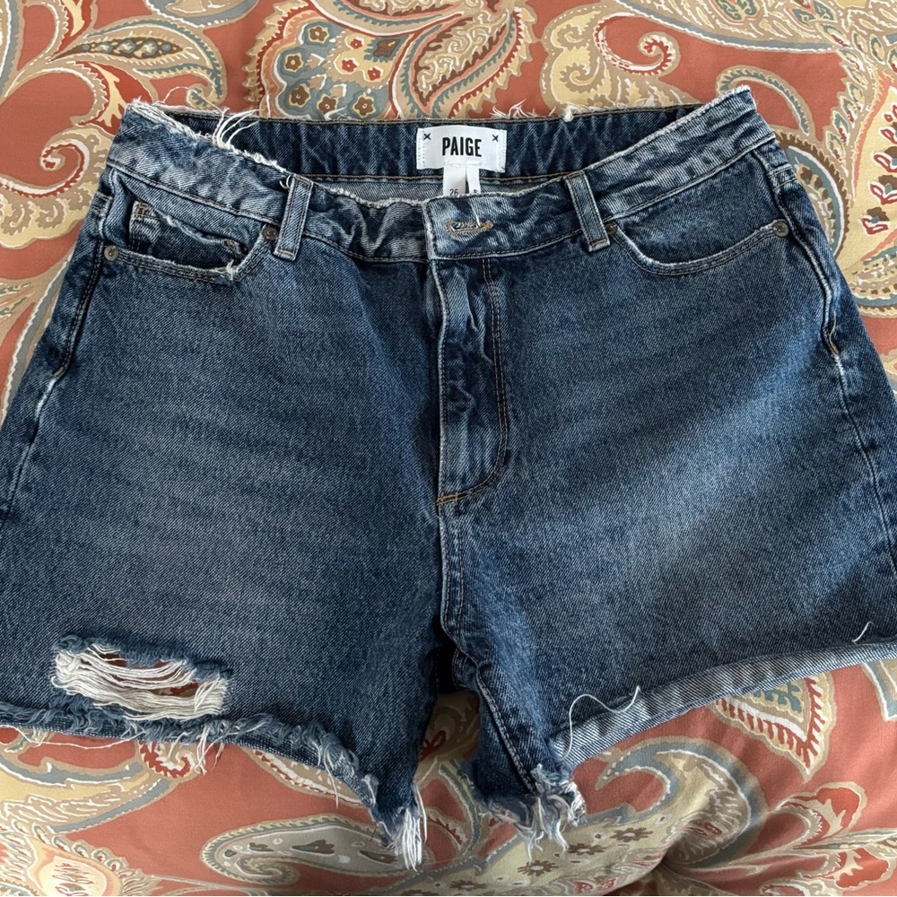 Paige Sarah Shorts High Rise Denim Sz 26